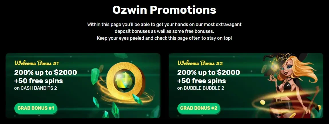 Exclusive Ozwin casino bonuses and promotions Ozwin casino bonuses and promotions